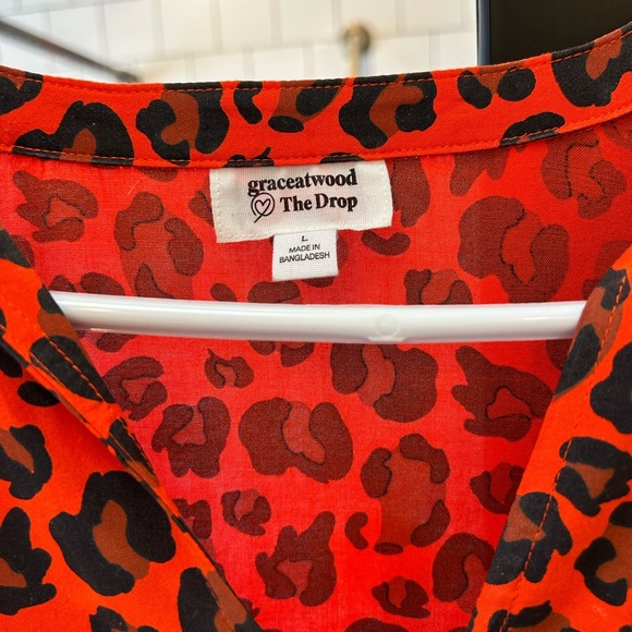 Graceatwood The Drop Red Animal Print Dress - L - Picture 3 of 4